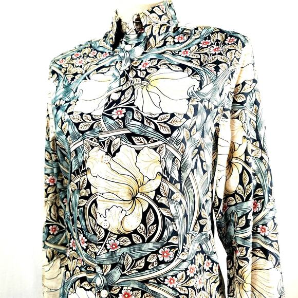 Morris & Co w/ H&M Floral Button Up Top NEW Size XS Cottage Tunic Length Chic - Picture 13 of 13